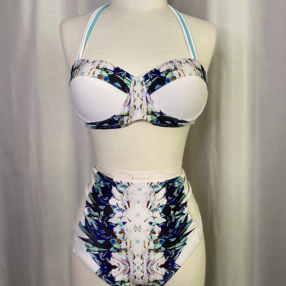 White Bikini w/ Mirrored Design